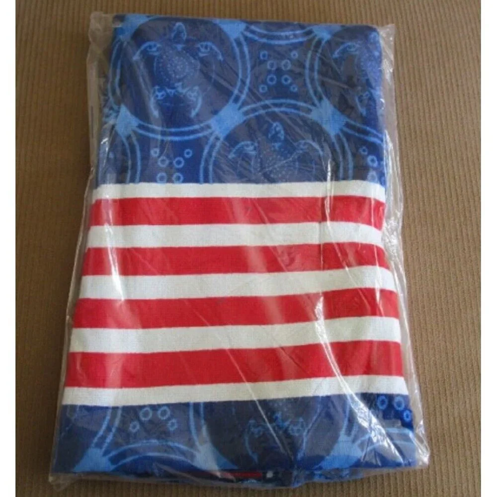 New Red White & Blue Sea Turtle Beach Towel Bath Pool GIFT Turtles US Flag USA